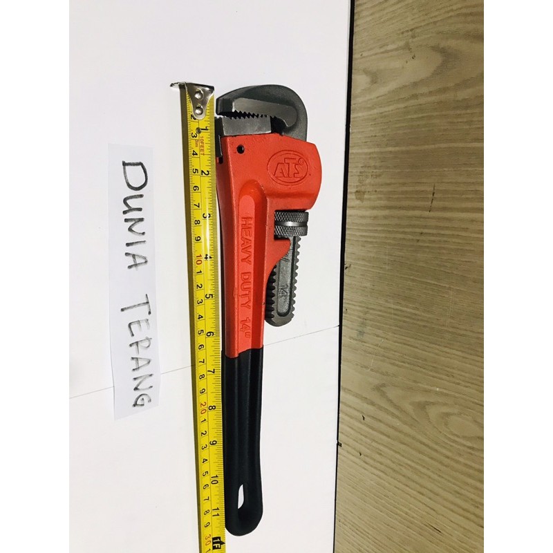 Kunci Pipa ATS 14 in gg Karet - Heavy Duty Pipe Wrench 14in 350mm - Alat Buka Pipa Ledeng 14 inchi