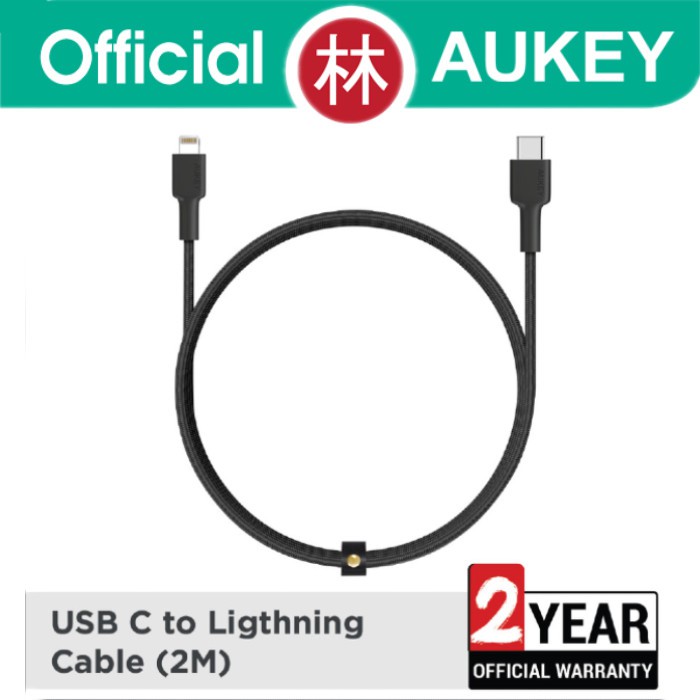 Aukey CB-CL2 Data Cable Type-C To Ligthning Braided Nylon 2M