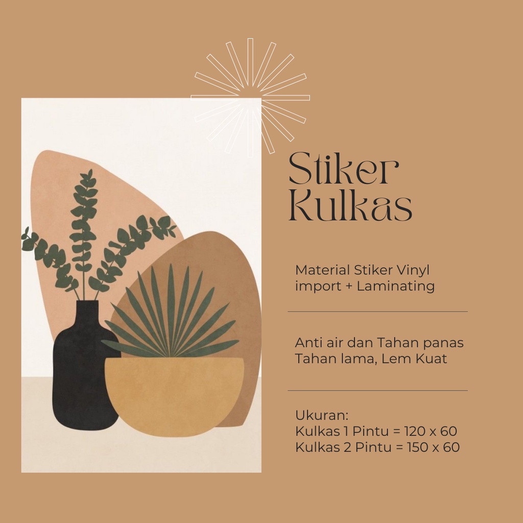 Stiker Kulkas 1 Pintu dan 2 Pintu motif Minimalist Kode MT-15 - FX