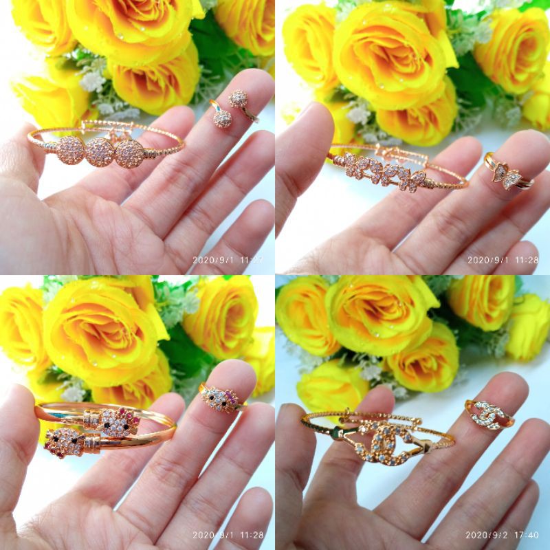 Set anak ch , butterfly, HK, bola rhodium xuping gold fleksibel cincin/gelang/perhiasan anak