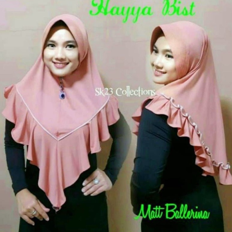 ORI DNJ JILBAB BERGO HAYA LIST REMPEL ORIGINAL HIJAB INSTAN KHIMAR KERUDUNG LIS RAMPEL GOTIK RIVANI 