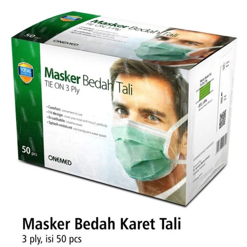 ONEMED MASKER MEDIS 3 PLY ISI 50 / MASKER TALI