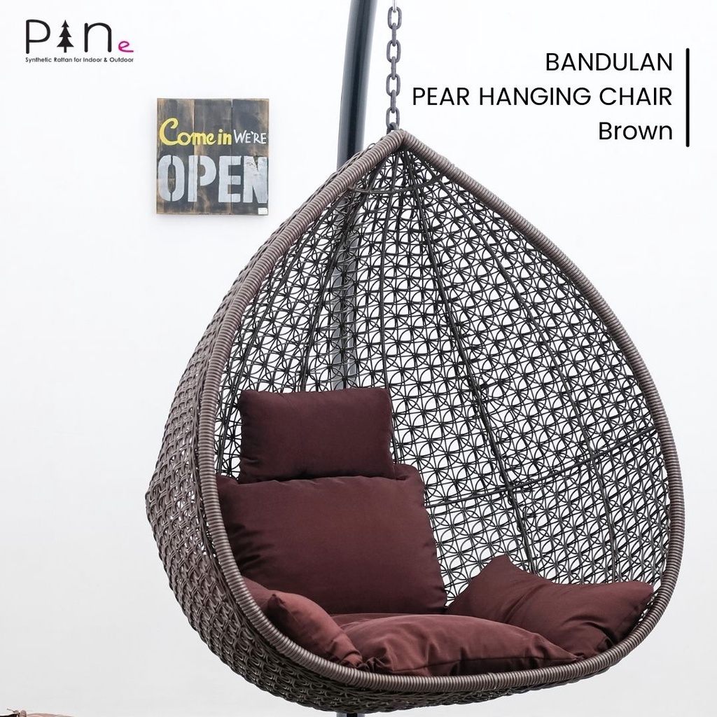 Kerombong Ayunan Gantung Rotan Sintetis / Kursi Santai - Bandulan Pear Hanging Chair