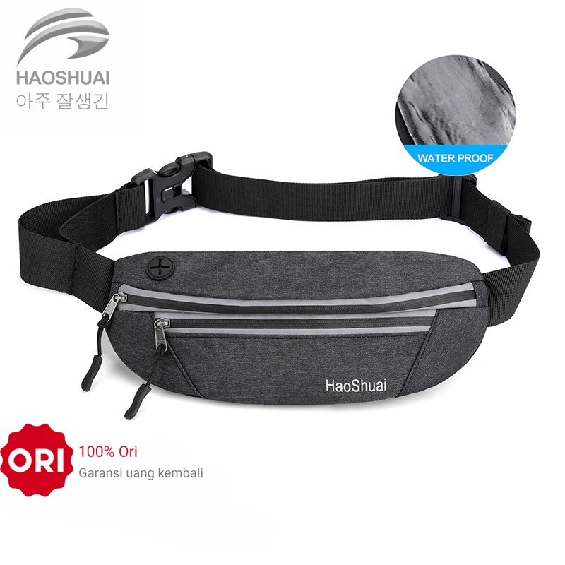 HAOSHUAI 1802 Tas Selempang Dada Pria Waistbag Anti Air Premium WK-SBY