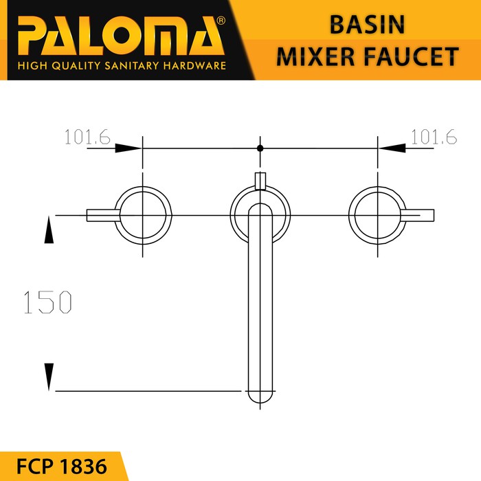 PALOMA FCP 1836 Keran Mixer Wastafel Cuci Tangan Panas Dingin Kran Air