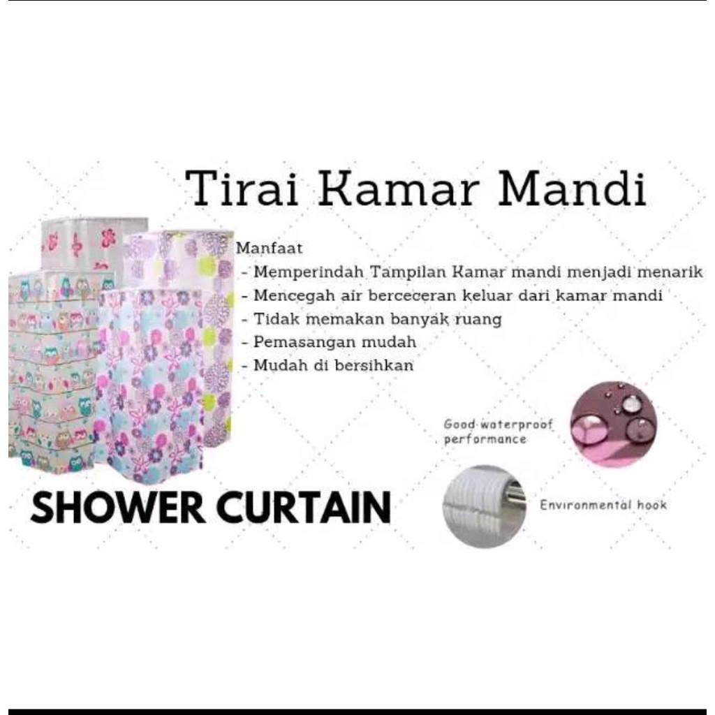 Tirai Kamar Mandi / Shower Curtain High Quality Gorden Kamar Mandi