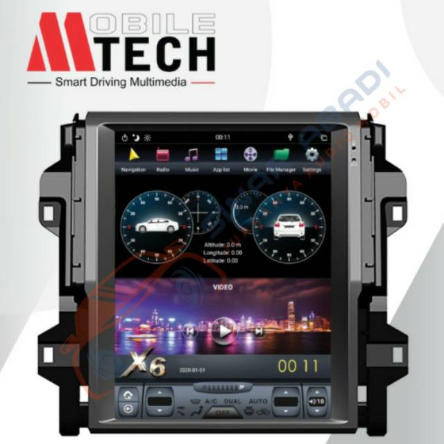 HEAD UNIT FORTUNER MTECH ANDROID 8 MODEL TESLA LAYAR 12" 4GB/32GB/HD VIDEO/HI-RES AUDIO