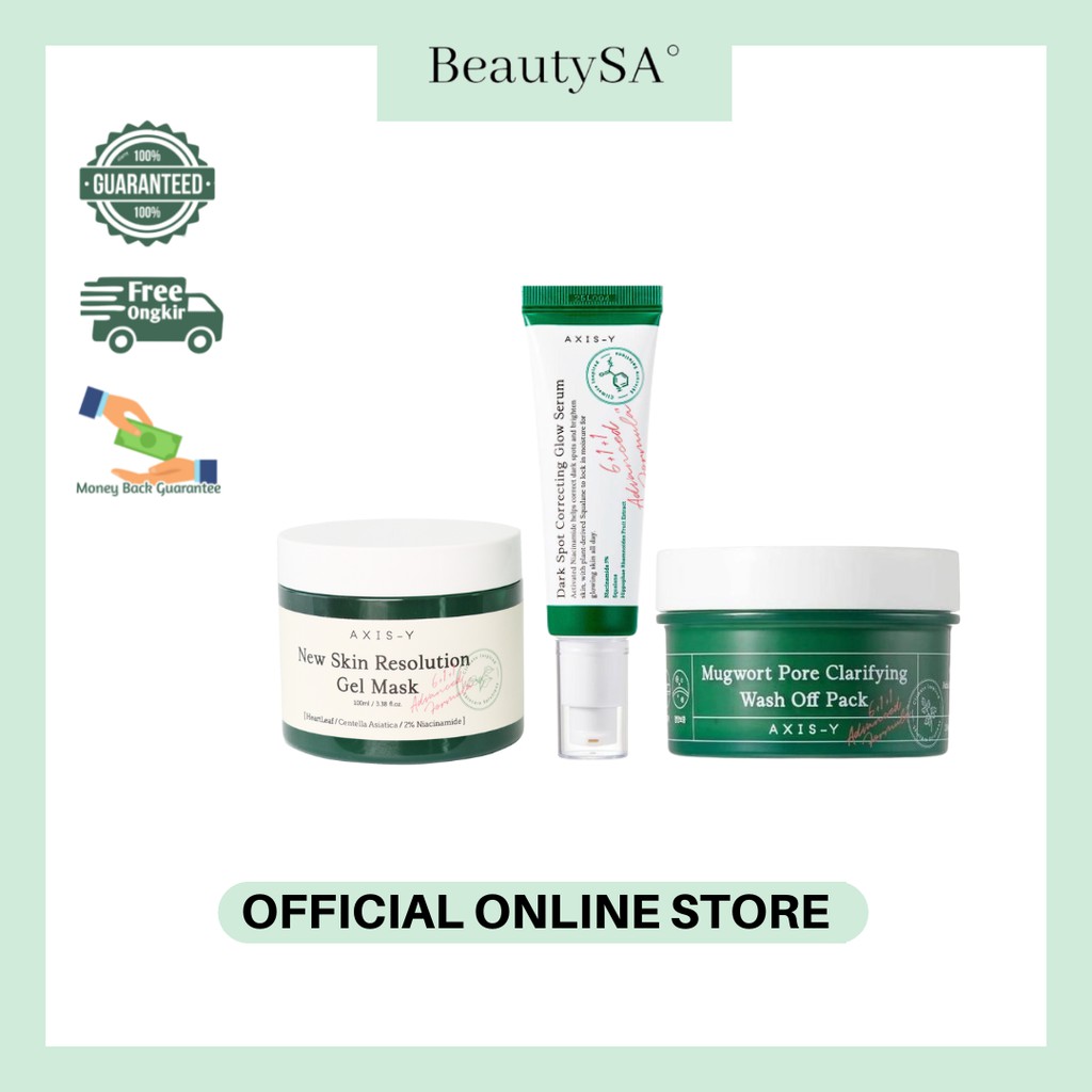 [SBK] [PAKET AXIS-Y] [BUNDLE AXIS-Y] AXIS-Y Mugwort Pore Clarifying Wash Off Pack & AXIS-Y New Skin 