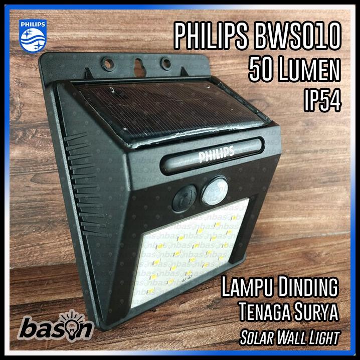 Philips Bws010 Led50 Solar Wall Light Lampu Tenaga Surya Sensor Gerak