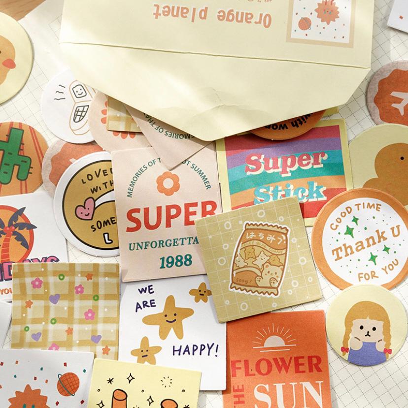 

Stiker Decor summer vintage oranye untuk Scrapbook dan DIY Satuan Murah