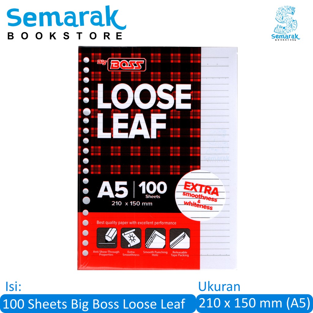 

Big Boss Loose leaf A5 210 x 150 mm [100 Lembar]
