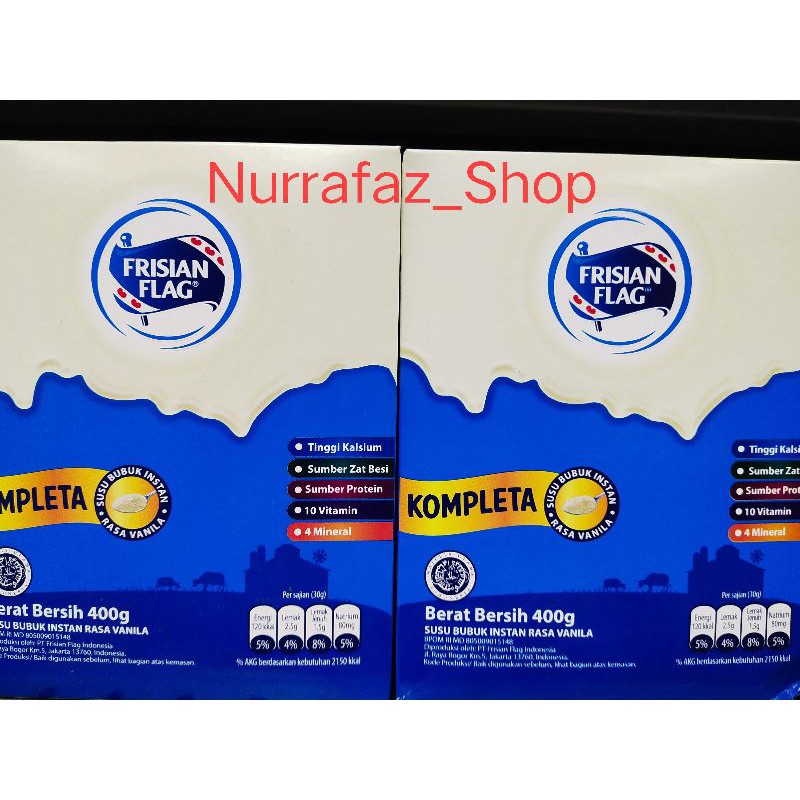 

SUSU BENDERA INSTANT VANILA KOMPLETA 400gr