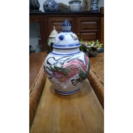 keramik hias meja/keramik naga/keramik vas/guci antik/pajangan lucu