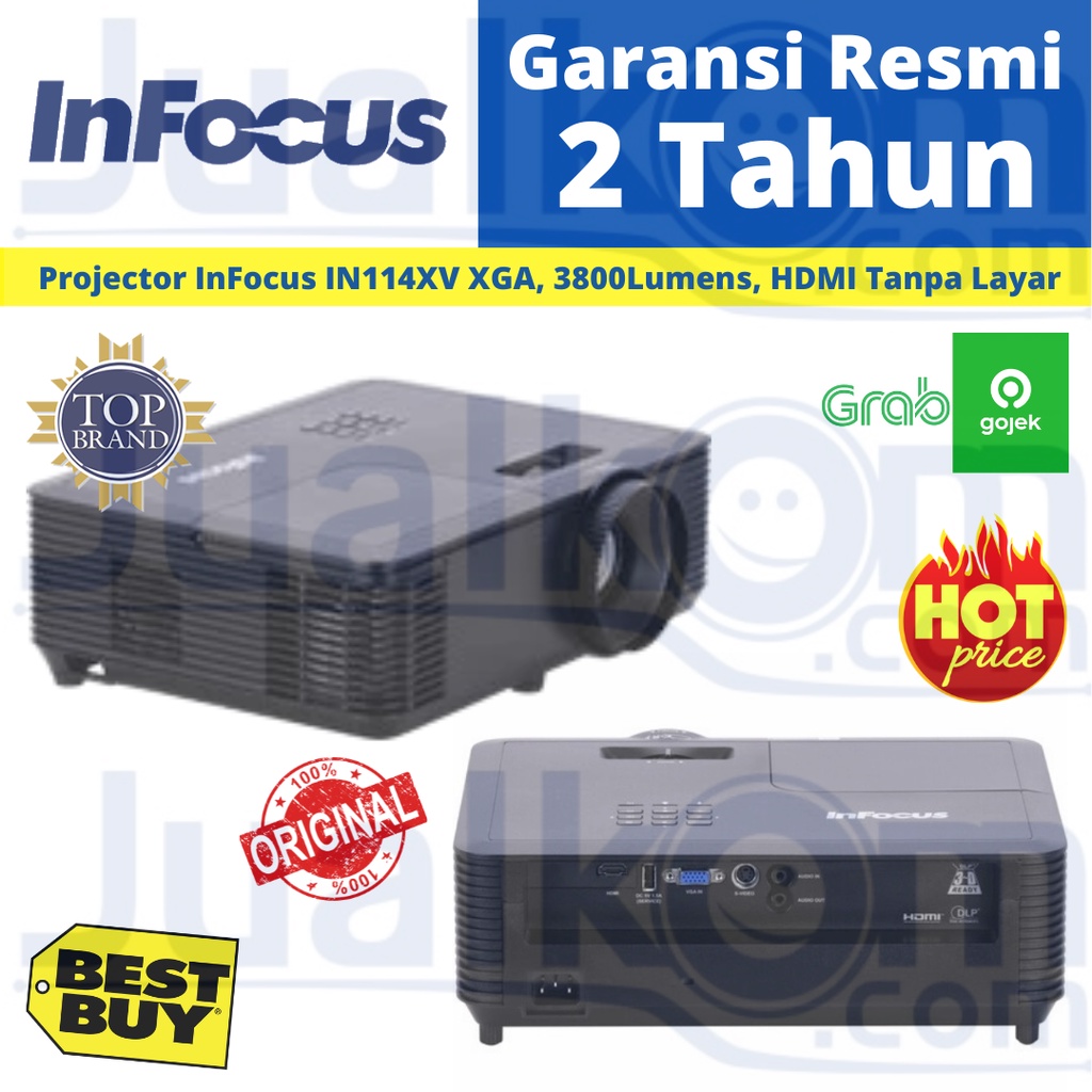 Projector InFocus IN114XV XGA 3800 Lumens HDMI Tanpa Layar