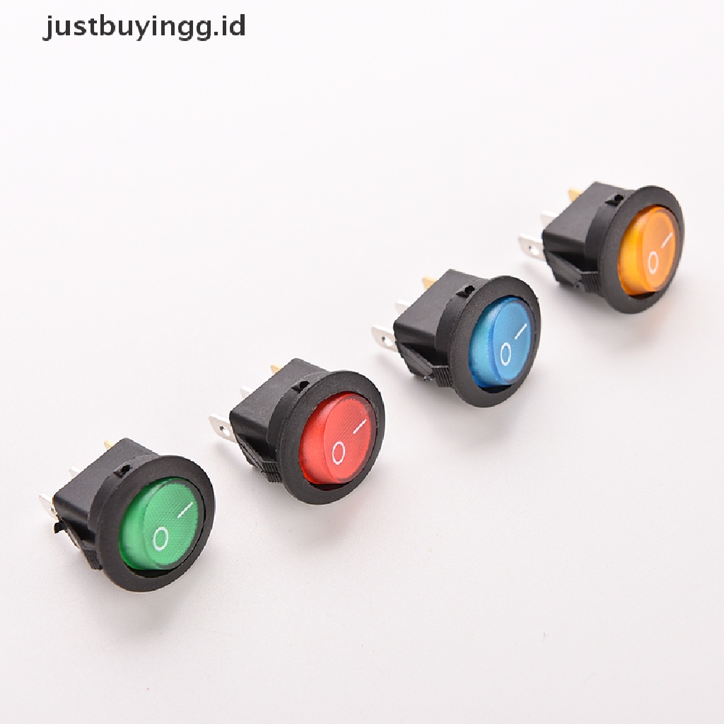 4 Pcs Saklar Rocker Spst On / Off 12v 16a Bentuk Bulat Dengan Led Dot Untuk Mobil Dan Perahu