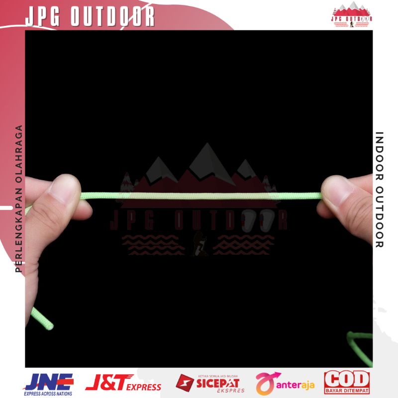 Tali Paracord Flysheet Tenda Camping Outdoor 4mm 10 Meter Luminous Nightglow Glow In The Dark