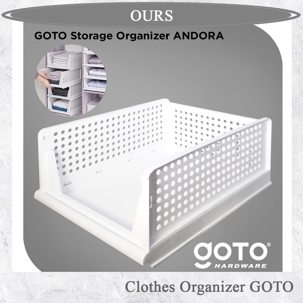 Goto Andora Clothes Organizer Rak Sekat Lipat Laci Lemari Pakaian Baju Rak Baju