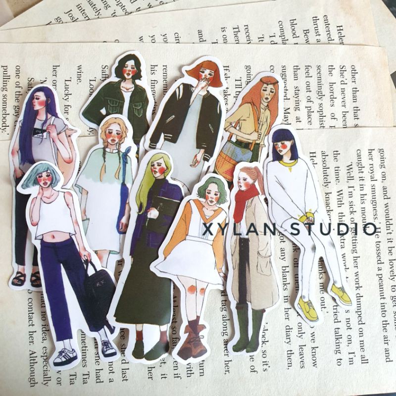 

Girl Pastel Illustration Stickers ( Paket Hemat )