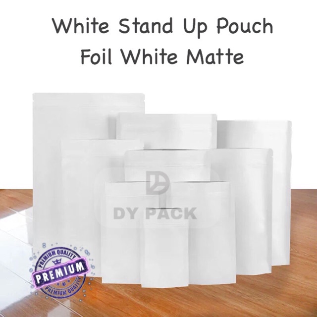 STANDING POUCH KEMASAN KOPI WHITE MATTE