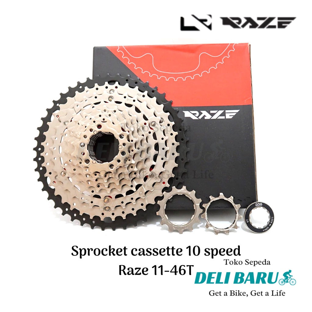 Raze Sprocket cassette 10 speed 11 - 46T sepeda MTB