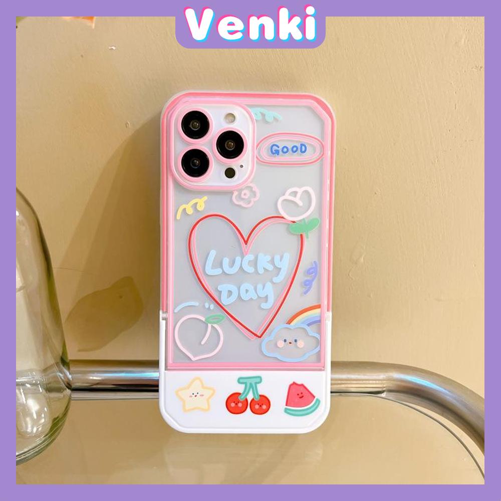 iPhone Case Acrylic Invisible Folding Stand Silicone Soft Case Airbag Shockproof Camera Cover Heart Cute Compatible For iPhone 11 Pro Max 13 Pro Max 12 Pro Max 7Plus xr XS Max