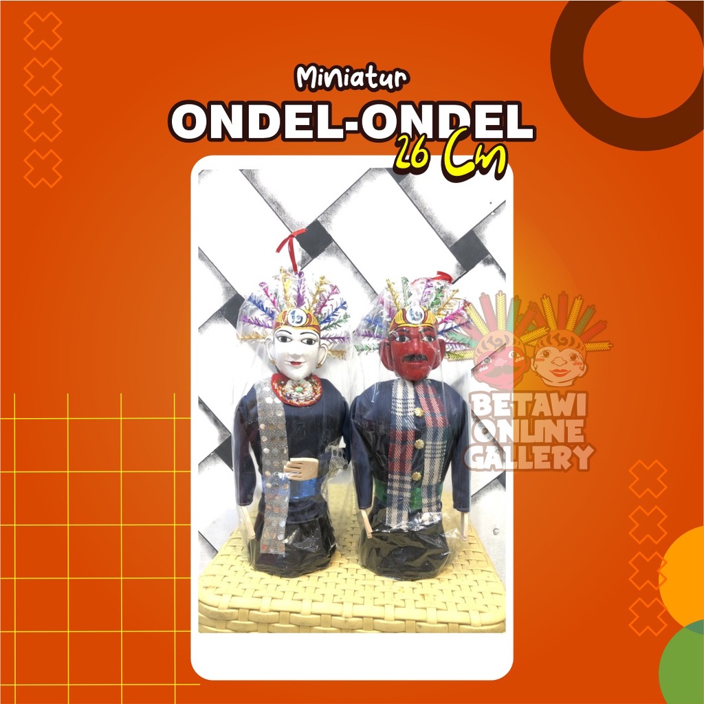 Miniatur Ondel-Ondel Mini 27cm [ Sepasang]