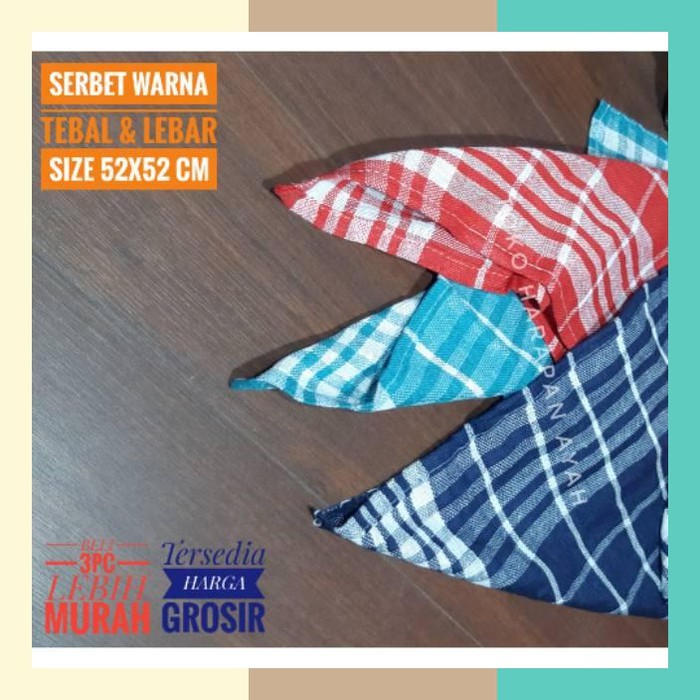 Serbet Merek KJA/Cap Gunting|Bahan Tebal Perlengkapan Rumah|Serbet Warna