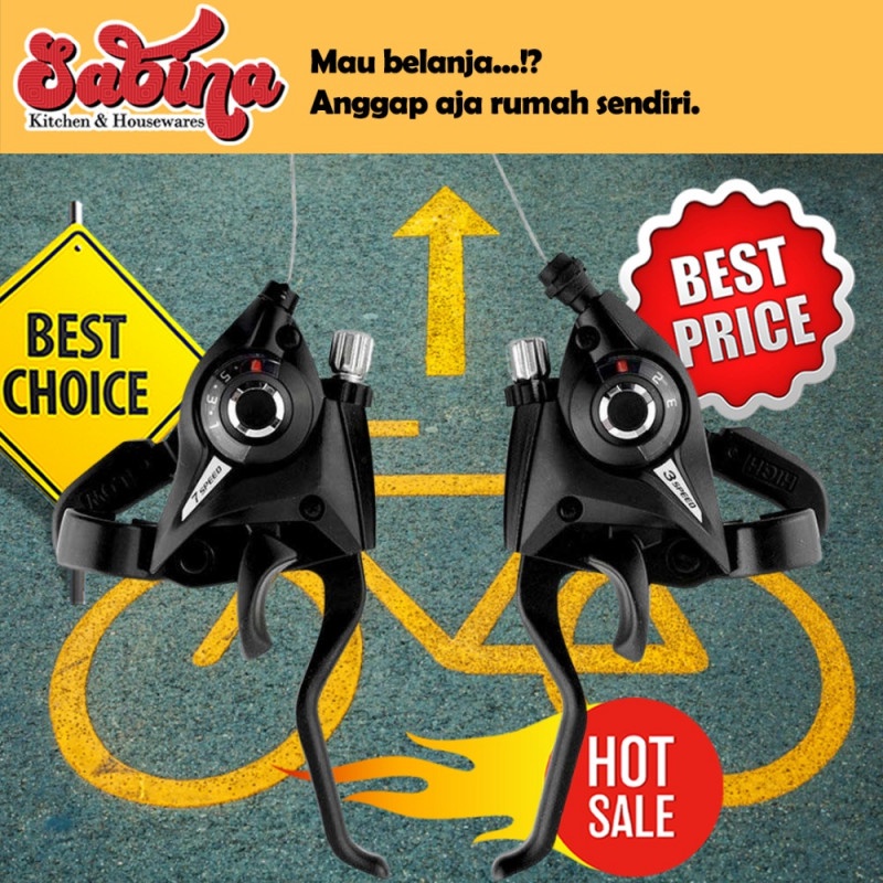 Handle Brake Rem Sepeda Speed Shifter 2 Pcs Kanan 7 Speed Kiri 3 Speed