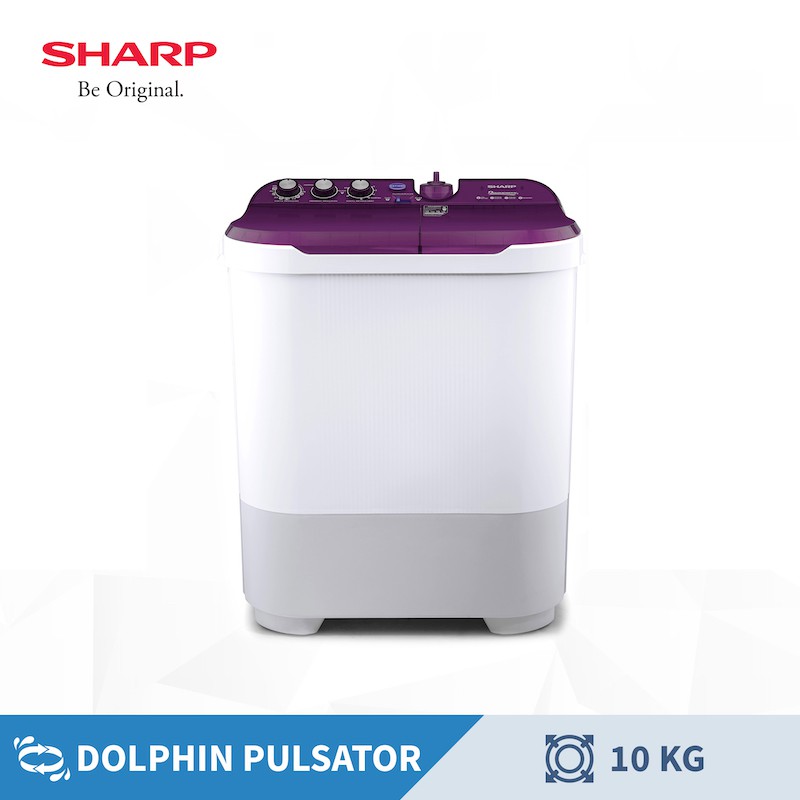 Sharp Mesin Cuci Twin Tub ES-T1090 Violet SHARP INDONESIA OFFICIAL STORE
