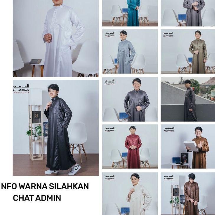 Model Baru.. Gamis Al Haramain Jubah Pria Dewasa Remaja Anak Polyester Polos Original Import Viet | 