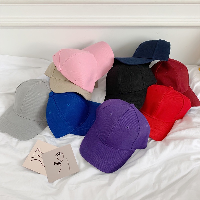 Topi Baseball Casual Gaya Korea Warna Polos