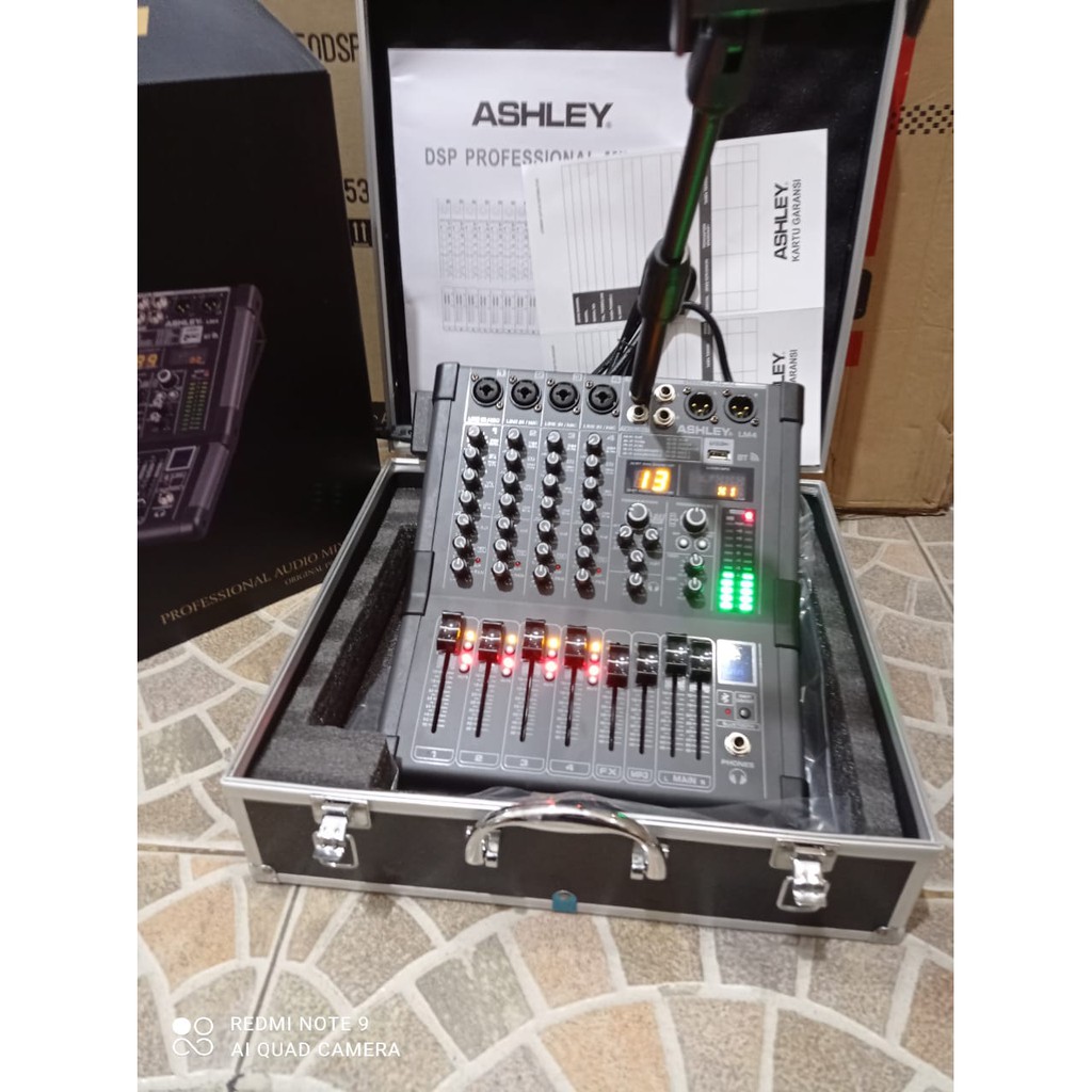 Mixer Audio  ASHLEY LM 4 - 4 Channel Original ASHLEY LM4 Free Hardcase + Tongsis