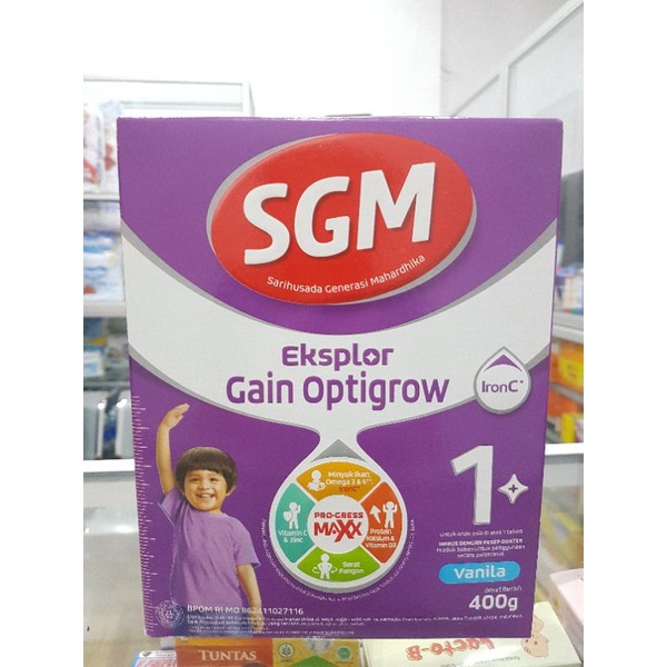 SGM Eksplor Gain Optigrow 1+ 400 GRAM FREE BUBBLE DAN KARDUS