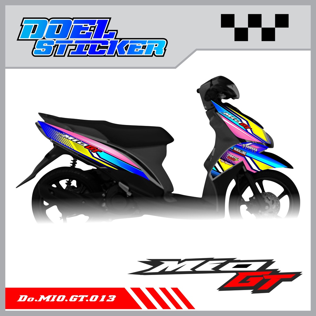 STICKER STRIPING MIO GT - STICKER STRIPING LIST VARIASI HOLOGRAM , CROME MIO GT DOEL 013