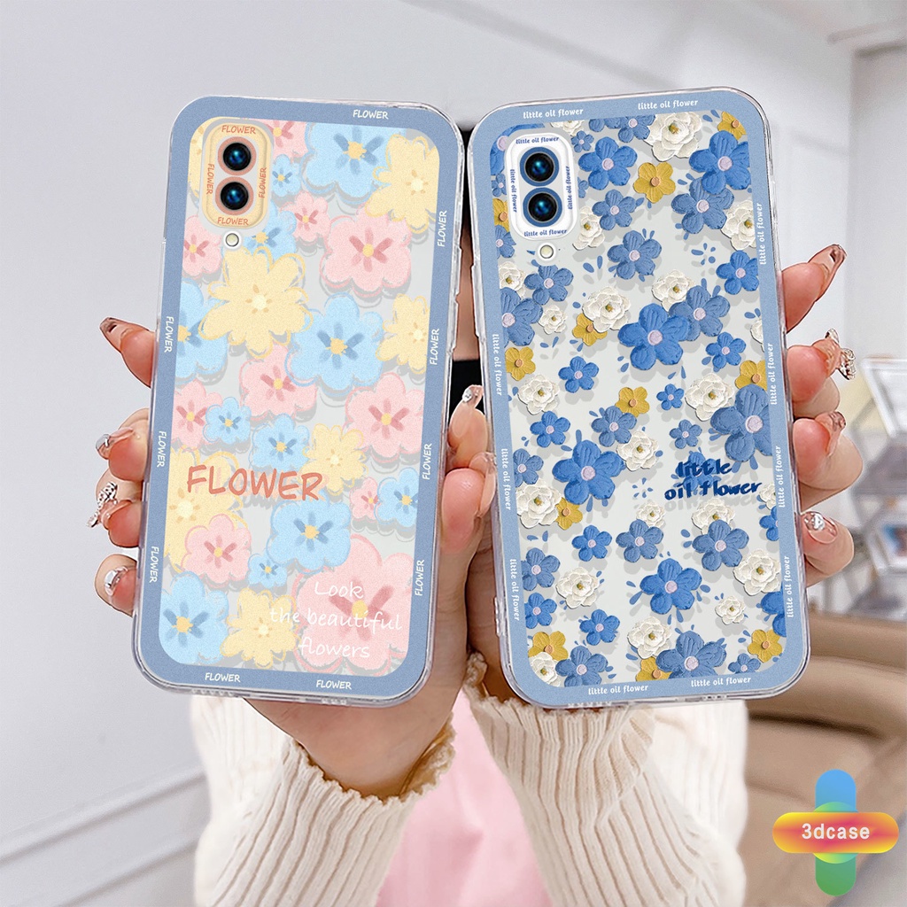 Case VIVO Y30 Y12S Y12 Y20 Y15S Y91C Y21 2021 Y21A Y21T V23E Y16 V21 Y21S Y20S Y12i Y33T Y01 Y91 Y30i Y93 Y95 Y15 Y17 T1 Y55 Y75 Y50 Y53S Y51 2020 Y51A Y10 Y33S Y1S Y11 Y31 Y20i Y91i Y51S Y20G Shockproof little oil flower Camera Lens Protection Phone Case