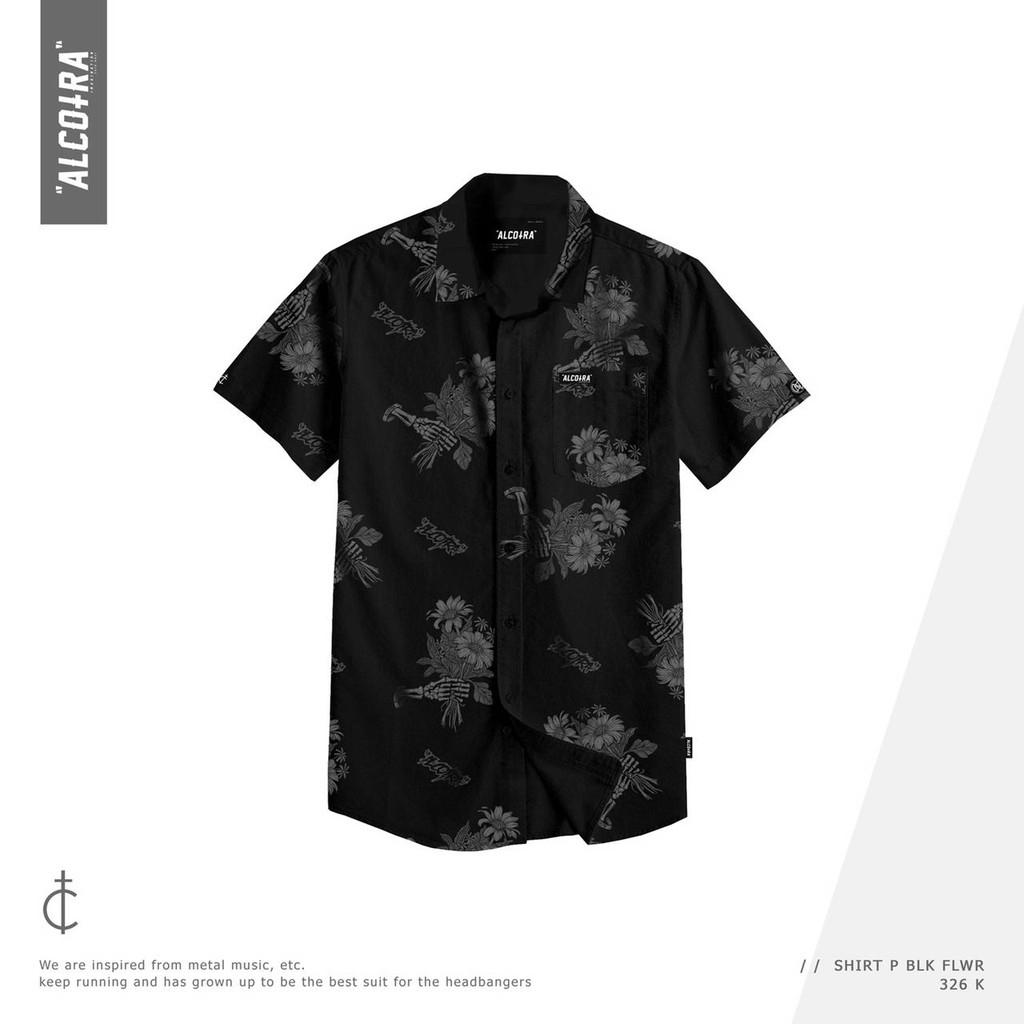 SHIRT P BLK FLWR// KEMEJA HITAM FLOWER