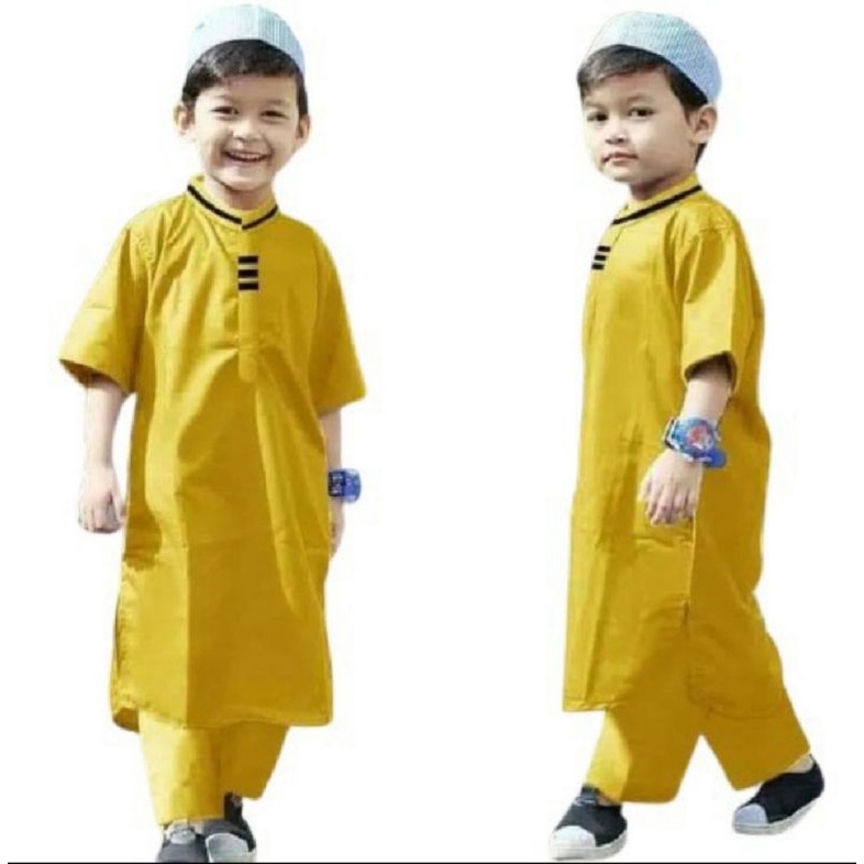 Baju Koko Pakistan Anak 1-12 Thn / Setelan Baju Koko Muslim Anak Laki-Laki