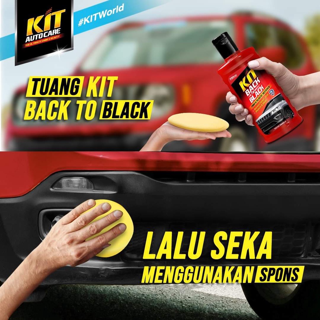 KIT Back To Black 250ml / Menghitamkan &amp; Mengkilapkan Trim Mobil Body Kasar Motor