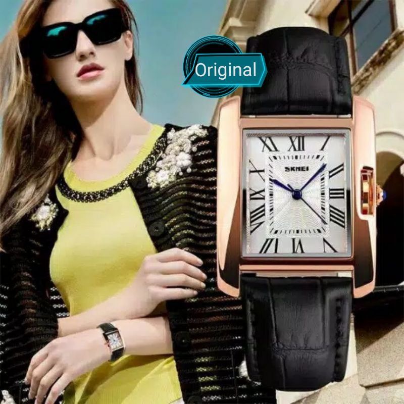 JAM Tangan Wanita Analog STRAP KULIT SKAMEI805 Watter resistan