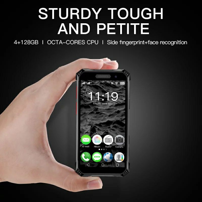 Soyes S10 MAX Waterproof Mini Smartphone Android 10.0 Octa-cores Side Fingerprint Face Recognition 4