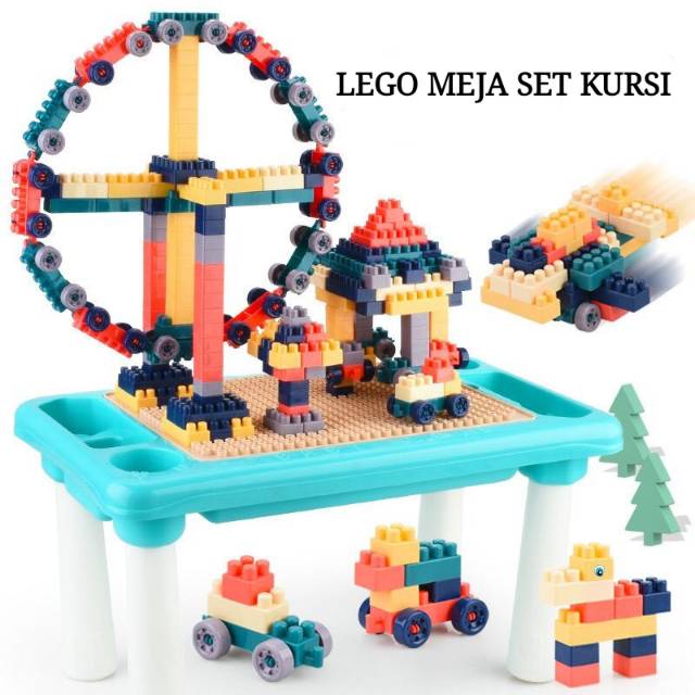 [JUALSEMUA18](8123-8)BALOK SUSUN MEJA SET KURSI BALOK  DUPLO 200PCS