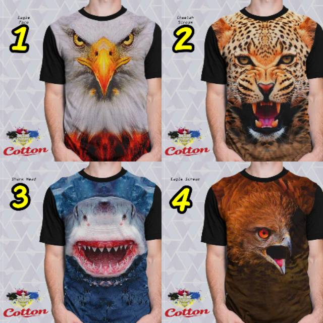 TERBARU Koas 3D Elang Kaos Hewan Murah Kaos Terlaris