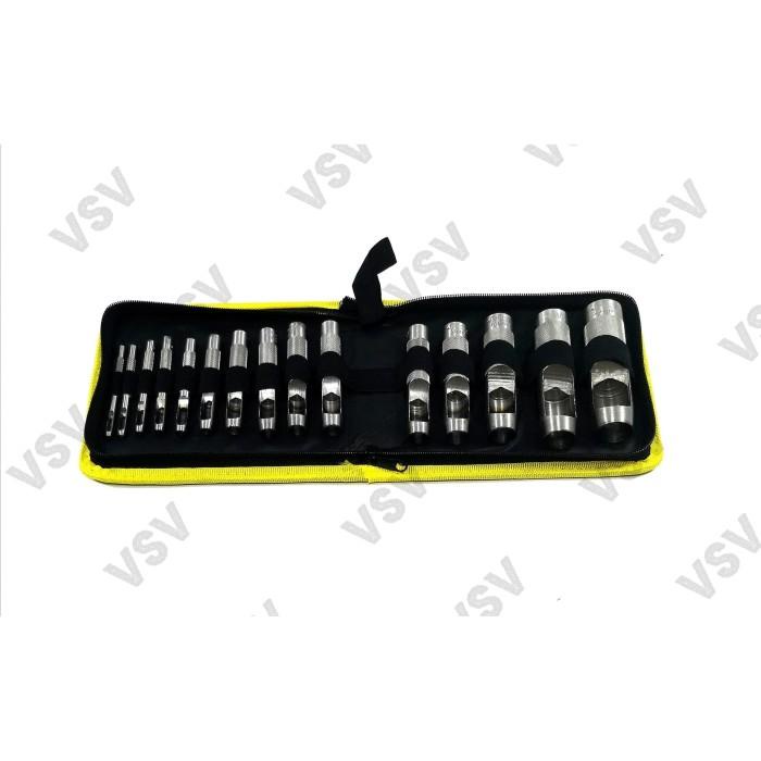 Delia | Benz Plong Set 15Pc 3-25Mm Hollow Punch Set 15Pcs Plong Kulit Karet