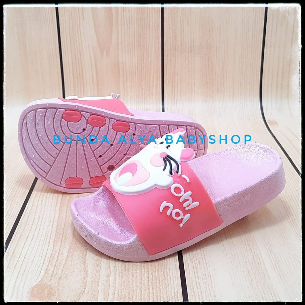 Sandal Anak Perempuan Usia 3 4 5 6 Tahun IMPORT PINK FANTA - Sandal Anak Cewek Elastis Anti Licin Size 28 - 33