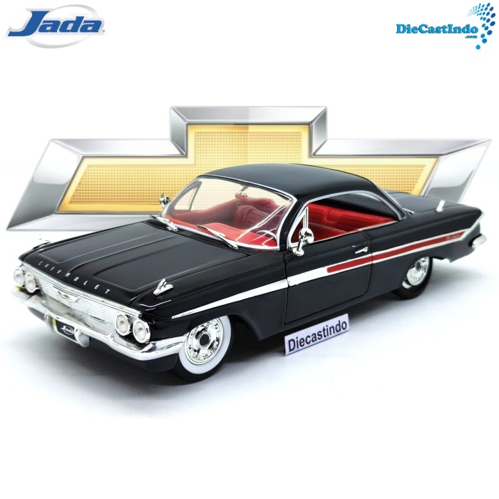 Jada 24 - Chevy Impala 1961, Hitam - Velg Kaleng
