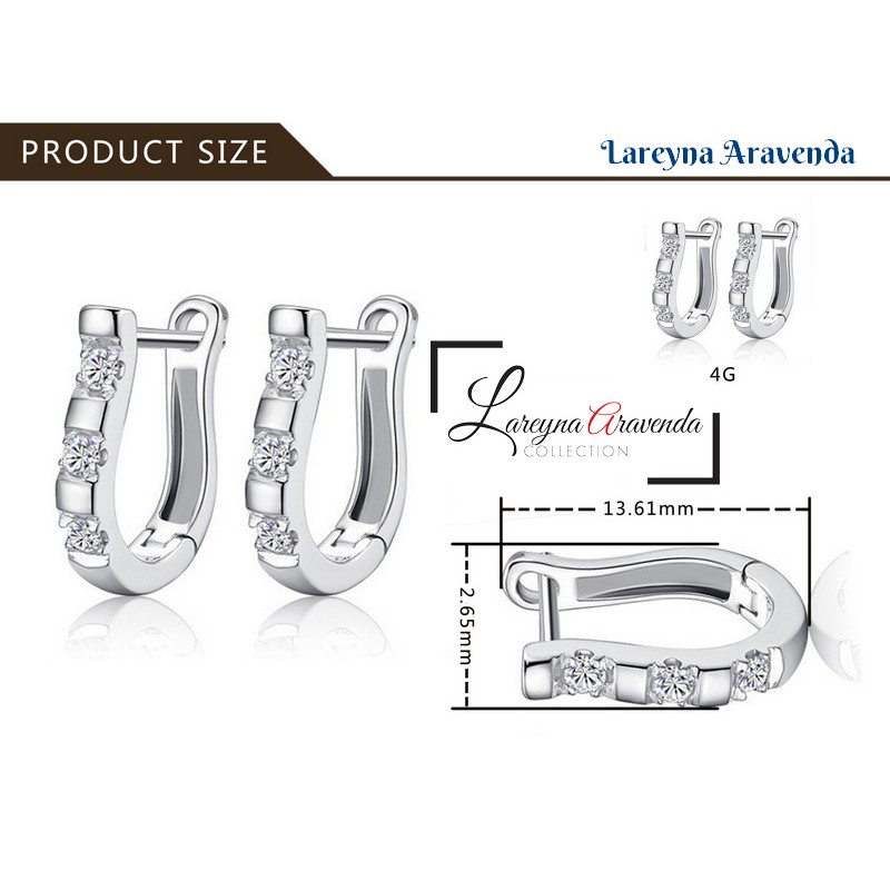 Anting Wanita Titanium Motif Kristal Crystal Vertikal Unik AT077