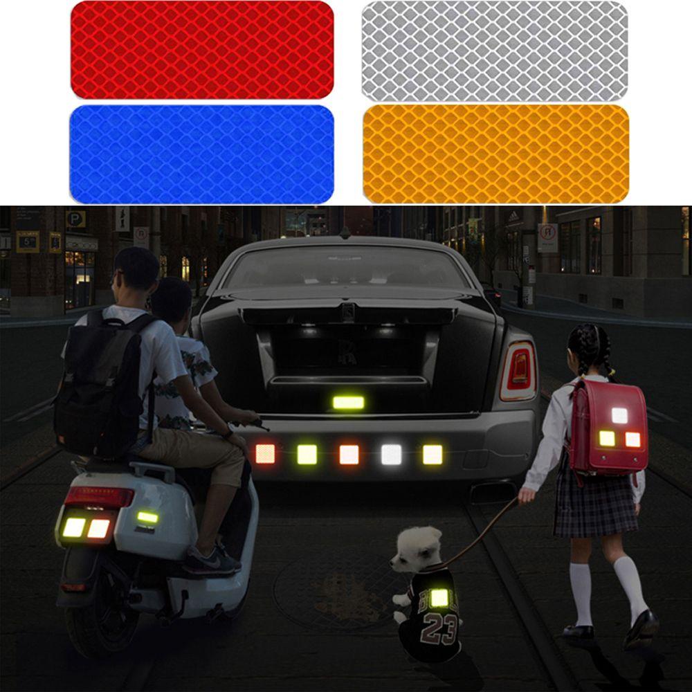 Rebuy Reflektif Strip Peringatan Malam 10Pcs Riding Motor Star Square Safety Sticker