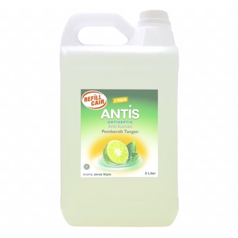 Antis hand sanitizer antiseptik jeruk nipis 5 L refill