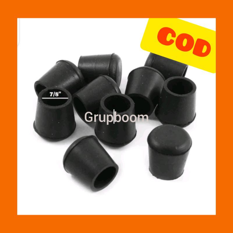 KARET KAKI KURSI BULAT HITAM 7/8 INCHI KARET KAKI MEJA KURSI 22MM