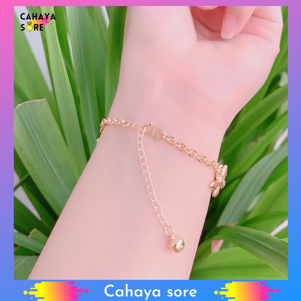 Gelang Xuping Gold Gelang Tangan Dewasa Rantai Love Warna Emas G44